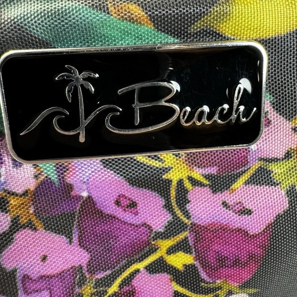 Beach Waterproof Nylon Tote Bag Tropical Floral Print